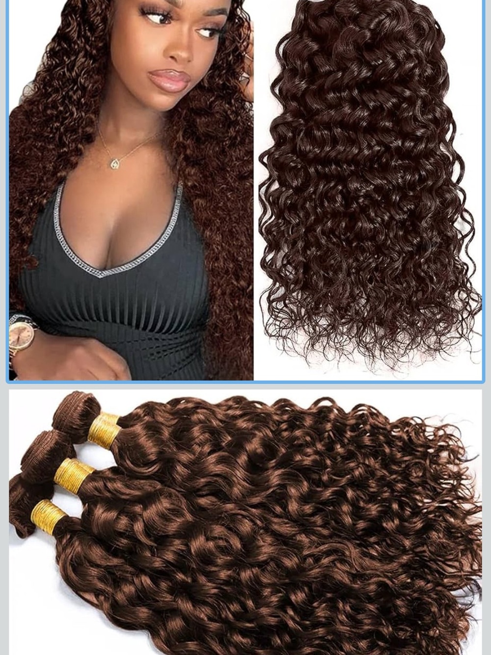 Deep Wave Brown Human Hair Extensions - Natural Brown
